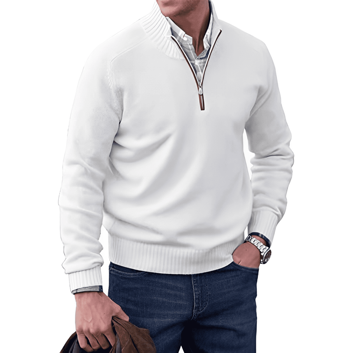 Aiden Men's Zip-Up Sweater | Comfortable Casual Style 10