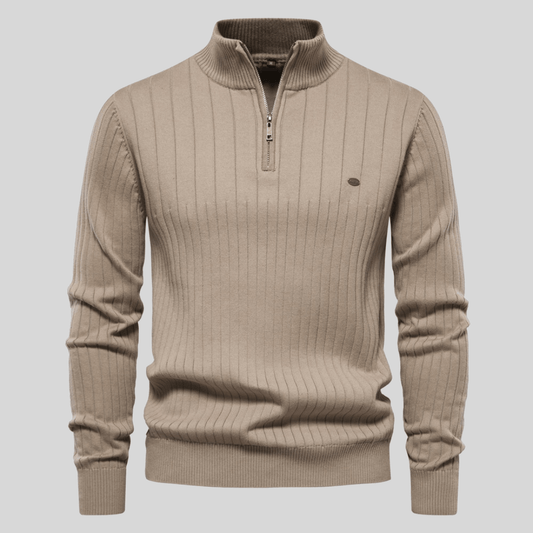 Ari Men's Half-Zip Sweater | Ribbed Texture, Spring Style 1