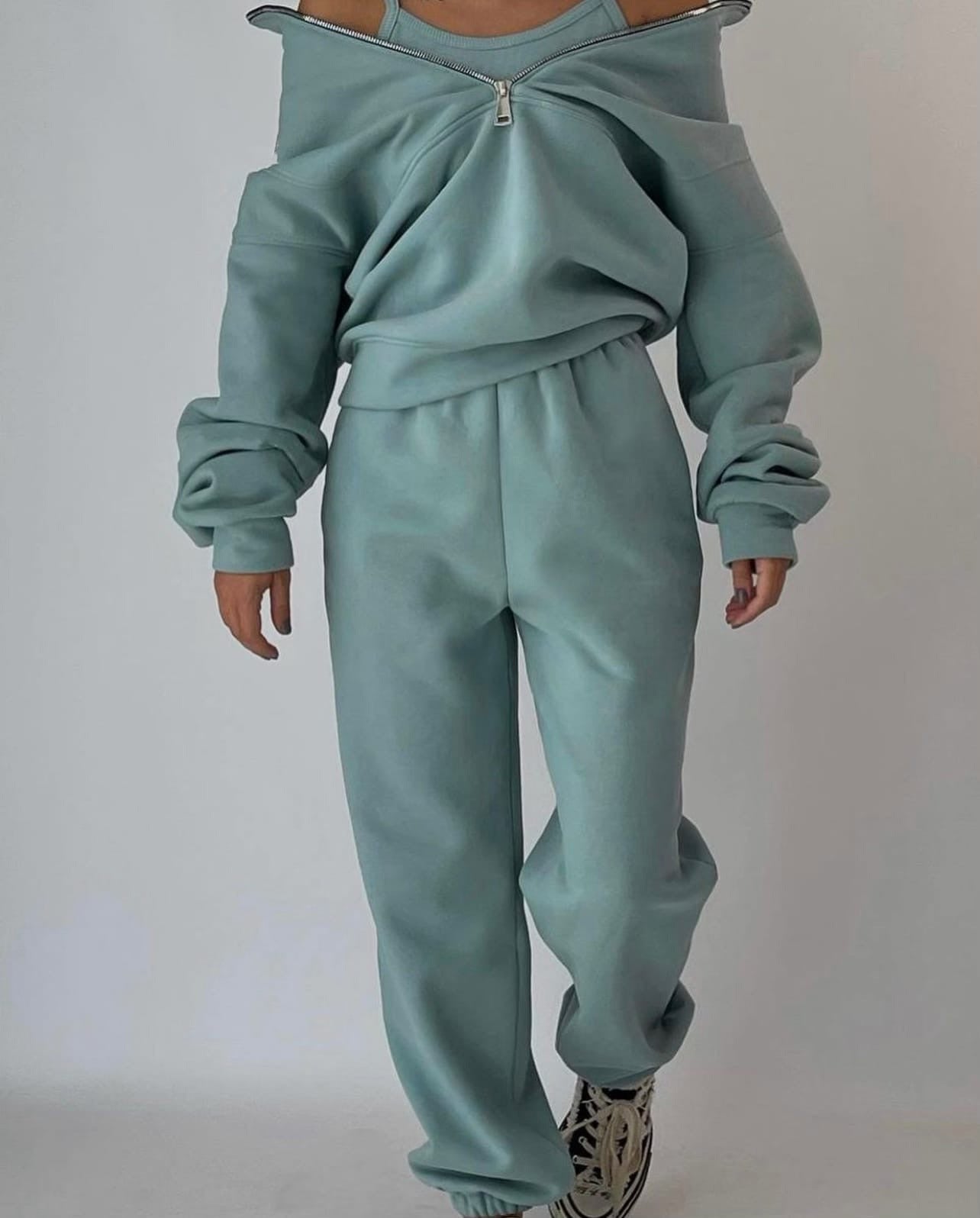 Ava Women's Jogger Set | Modern Half Zip Sweatshirt, Cozy Matching Sweatsuit 4