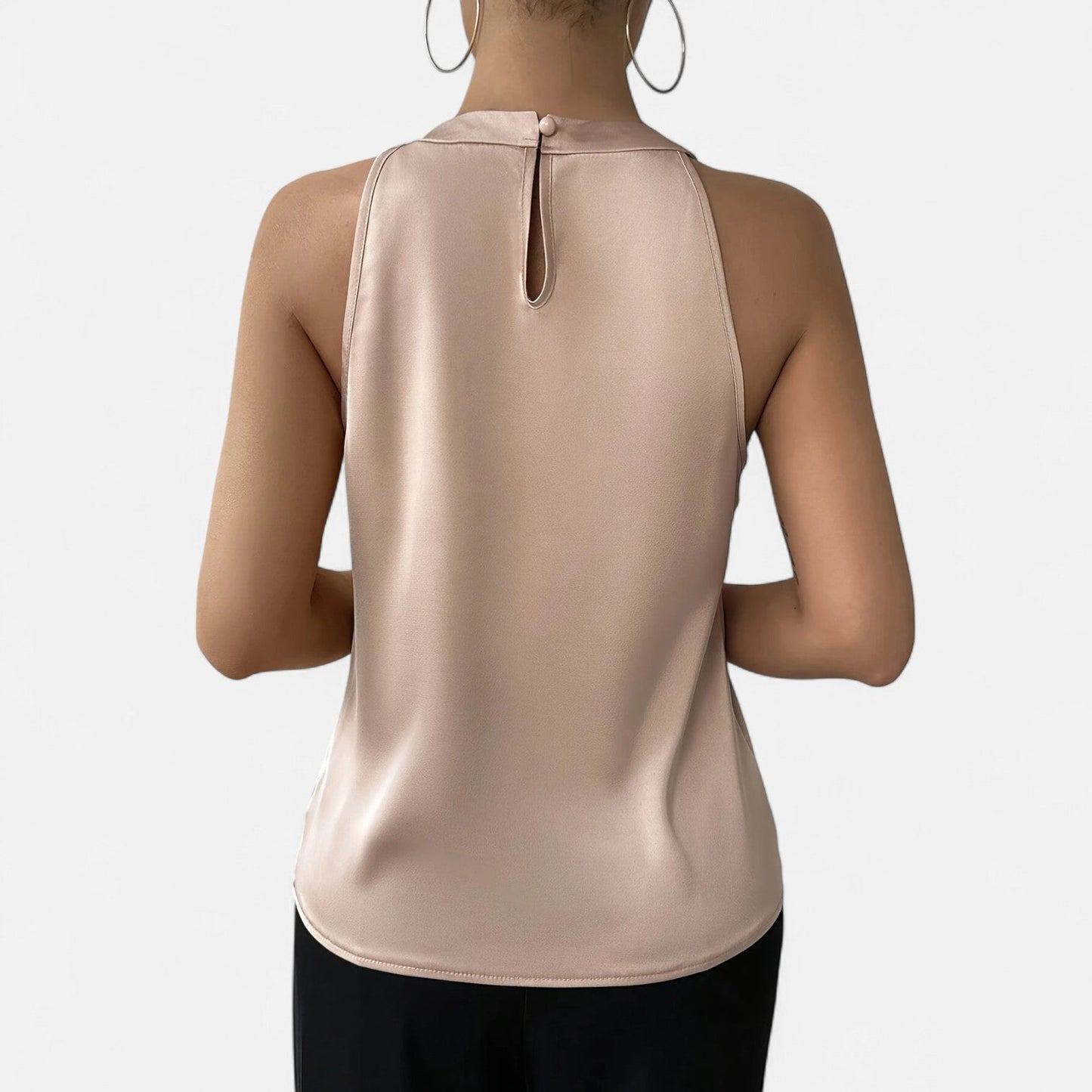 Ava Women's Satin Tank | Elegant Draped Design 6