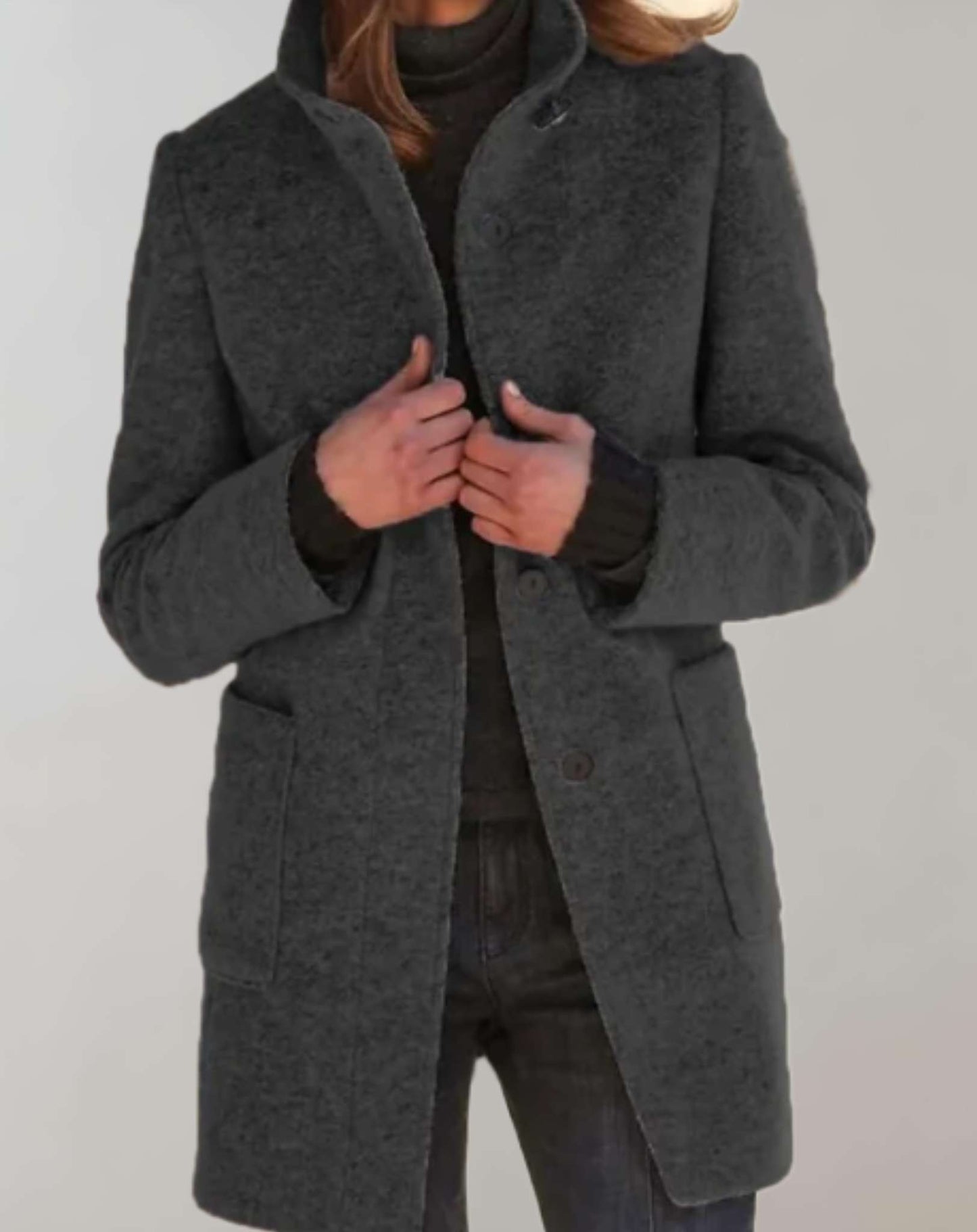 Avery Women's Wool Coat | Elegant Button Closure, Winter Essential 5