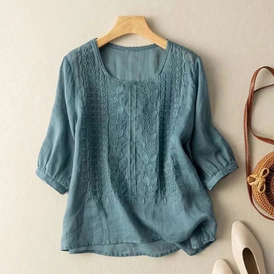 Bella Women's Blouse | 3/4 Sleeves, Vintage Style 1