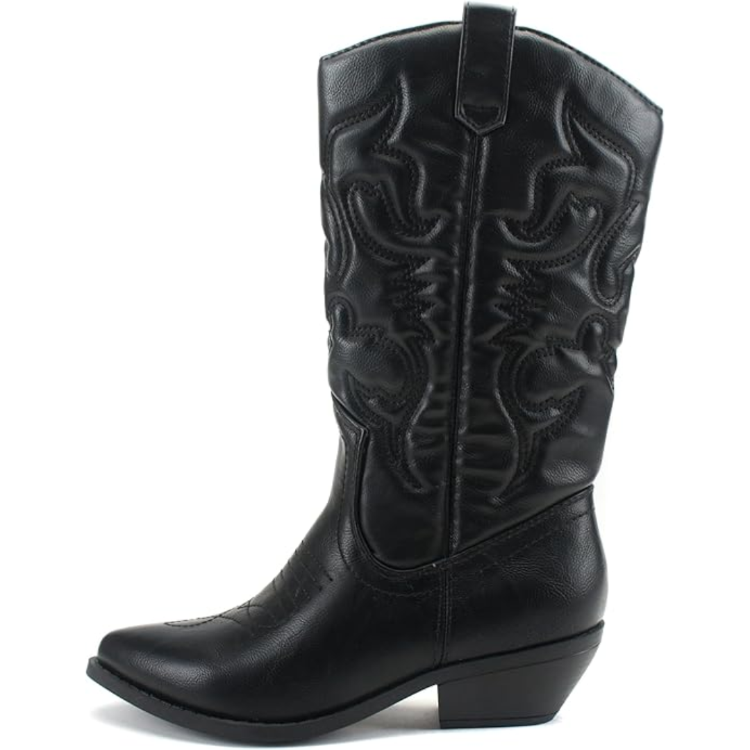 Bella Women's Cowboy Boots | Faux Leather, Classic Western Style 2