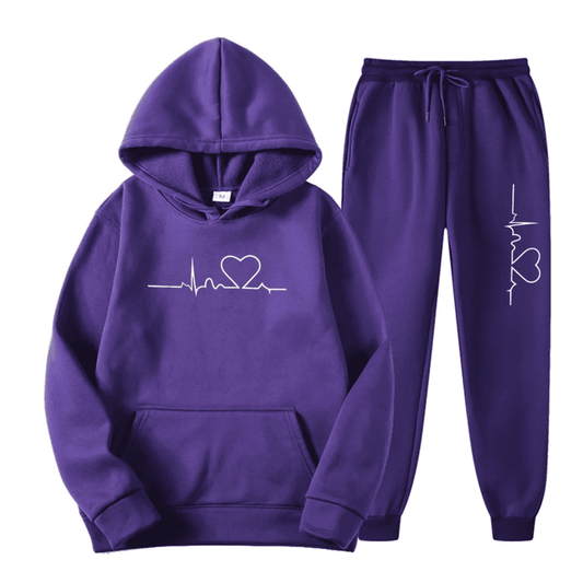 Bella Women's Hoodie and Pants Set | Unique Heartbeat Design 1