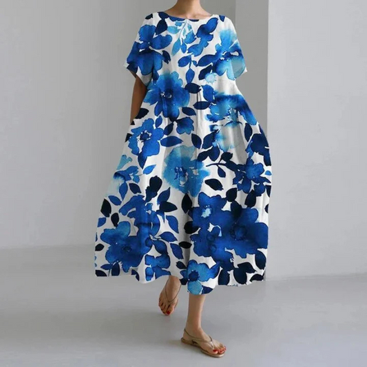 Bella Women's Midi Dress | Flowing Floral Design 1