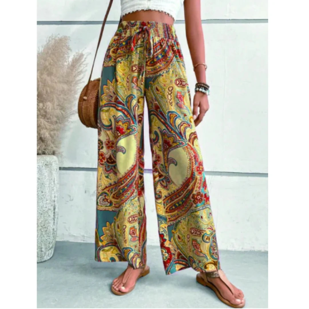 Bella Women's Trousers | Boho Style, Wide Leg 7