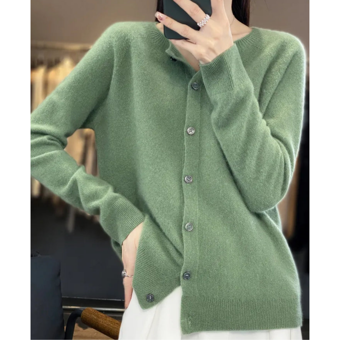 Bella Women's Wool Cardigan | Cozy Layering Essential 13
