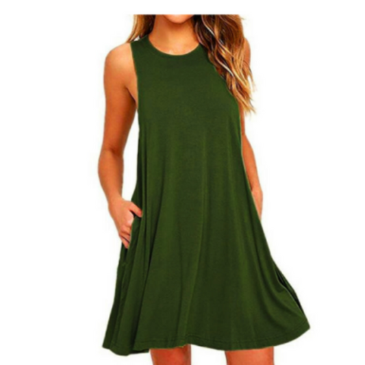 Cali Women's Mini Dress | Comfortable Crew Neck, Summer Style 1
