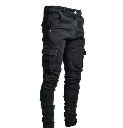 Carter Men's Cargo Pants | Slim Fit, Urban Style, Black Cargo Trousers 2