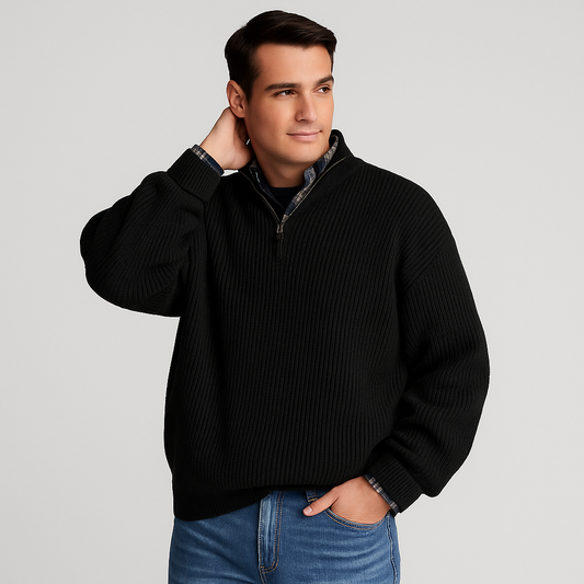 Carter Men's Half Zip Pullover Sweater | Textured Knit, Casual 1