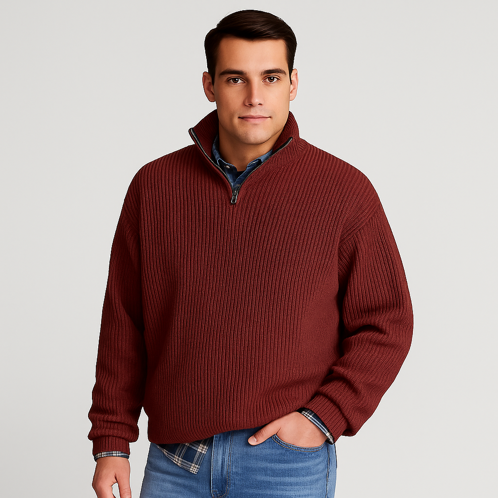 Carter Men's Half Zip Pullover Sweater | Textured Knit, Casual 6