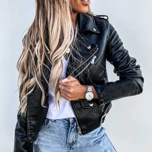 Cathy Women's Biker Jacket | High-Quality Leather, Classic Style 1