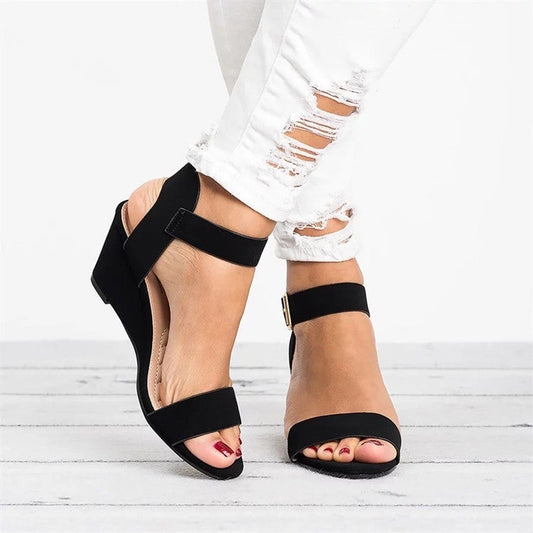 Chloe Women's Wedge Sandals | Vibrant Ankle Strap, Summer Style 1