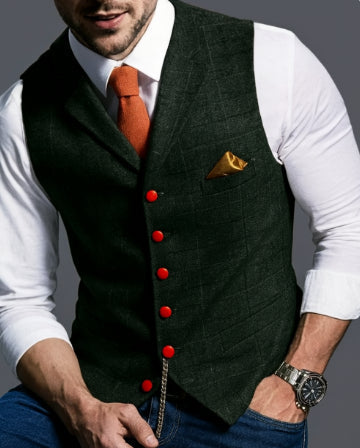Cleo Men's Vintage Vest | Elegant Lapel Collar, Versatile Style 7