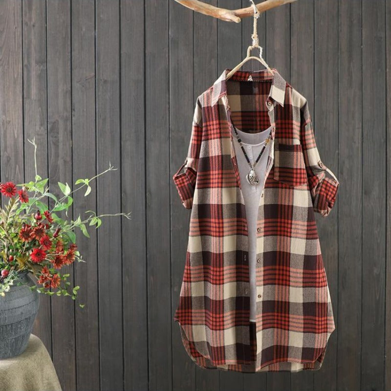 Cora Women's Checked Shirt | Relaxed Fit, Timeless Design 5
