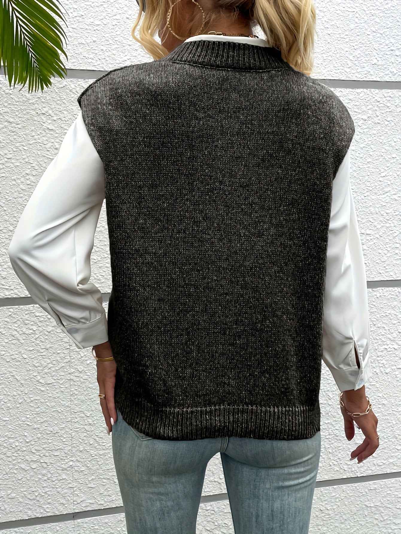 Daisy Women's Vest | V-Neck, Sleeveless Knit Layering Essential 8
