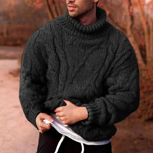 Dante Men's Turtleneck Sweater | Chunky Knit, High Neck Design 1