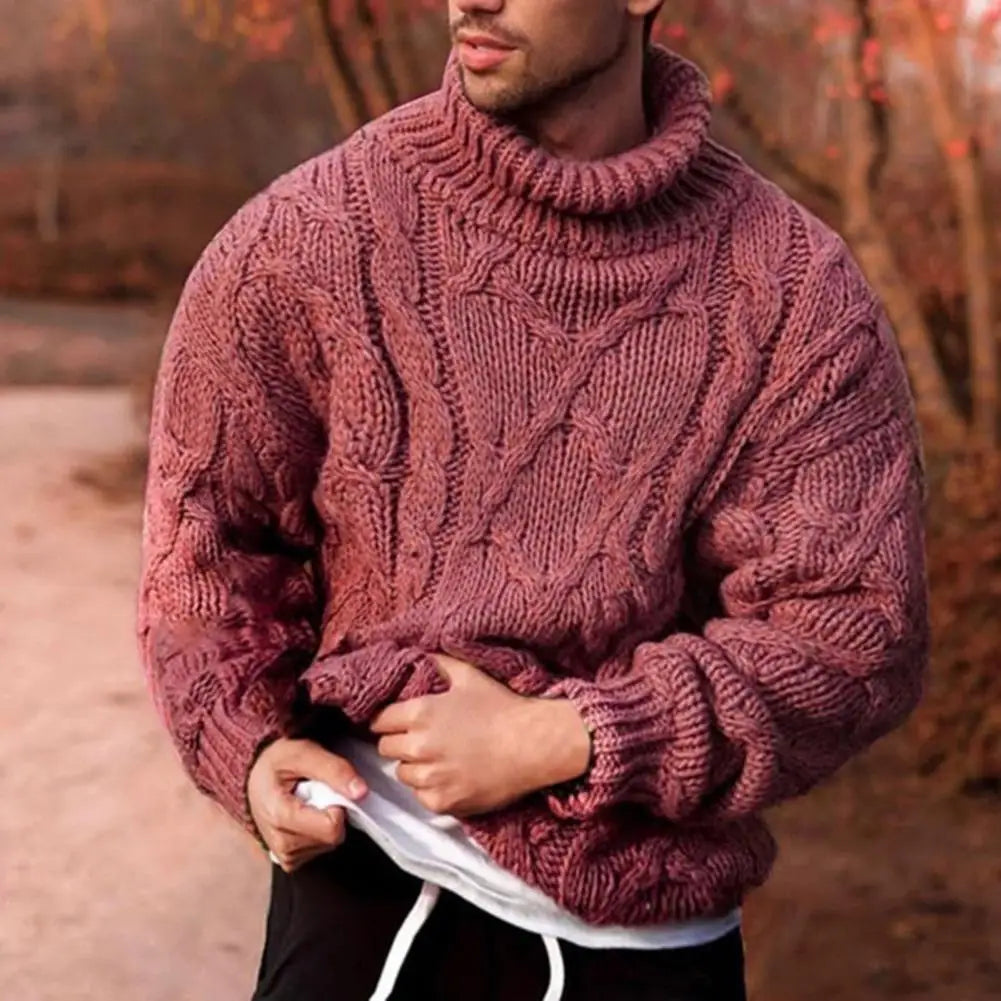Dante Men's Turtleneck Sweater | Chunky Knit, High Neck Design 3