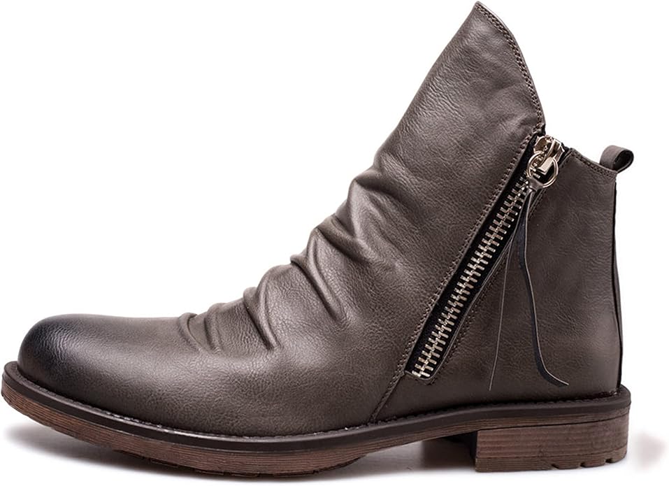 Dante Men's Zip Boots | Premium Brown Leather, Casual Style 5