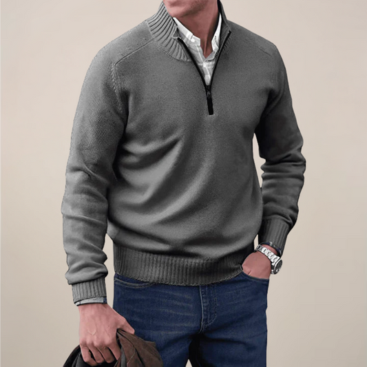 Dare Men’s Half-Zipped Knit Sweater | Relaxed Fit, Spring Essential 1