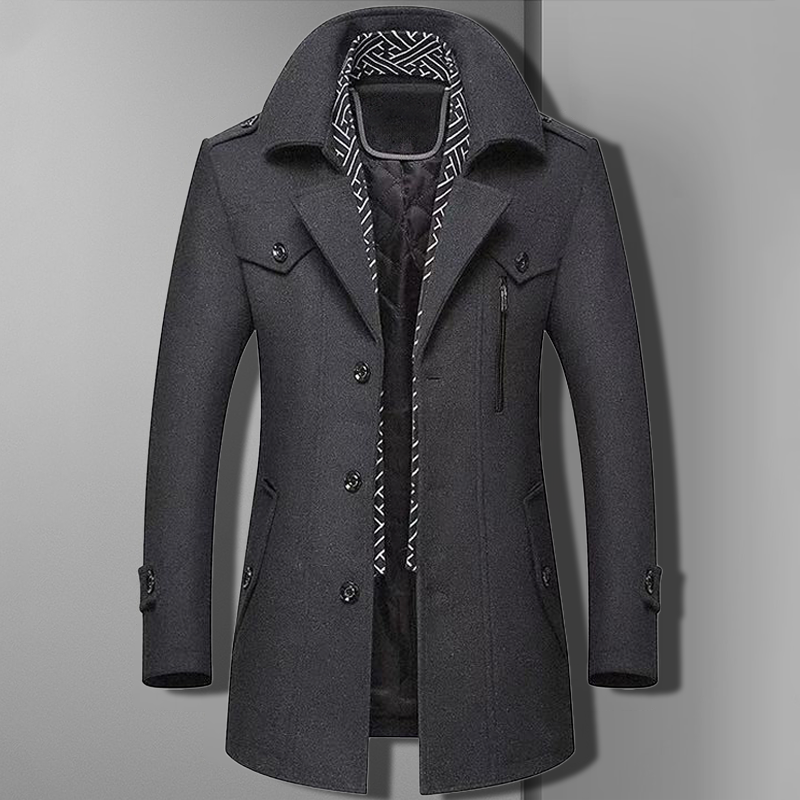 Eli Men's Winter Coat | Wool, Modern Fit with Zip Closure 2