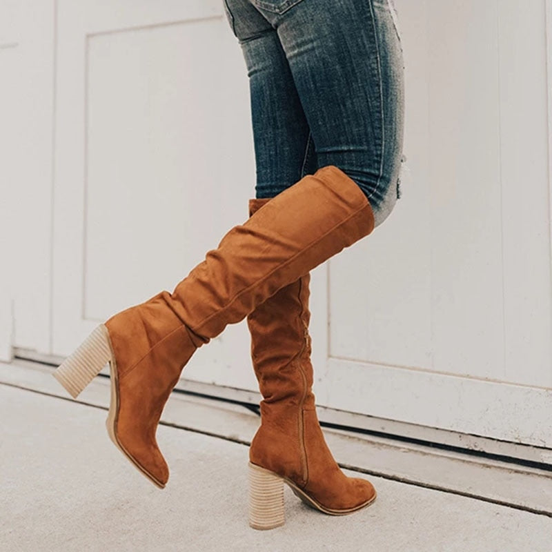Ella Women's Thigh High Boots | Chunky Heel, Stylish Fashion Statement 2