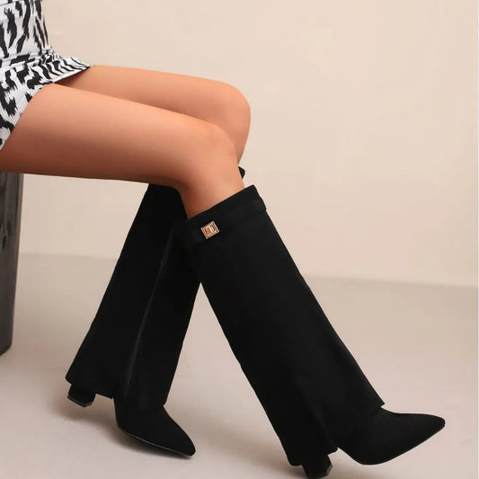 Ella Women's Thigh High Boots | Premium Leather with Buckle Detail 1