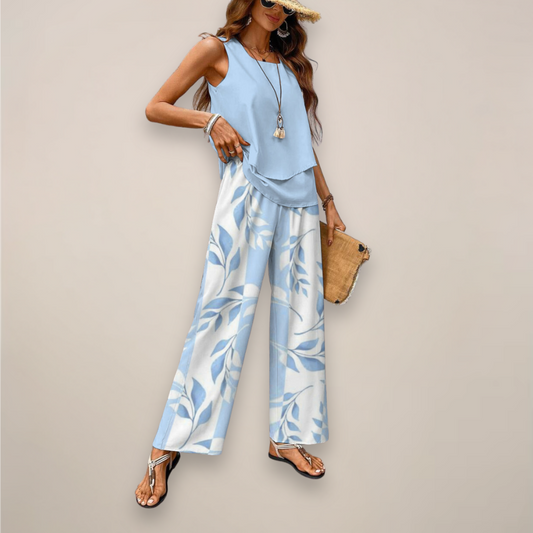 Ella Women's Wide-Leg Set | Printed Spring Style 1