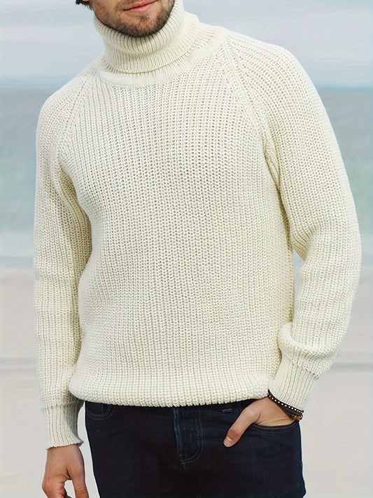 Elliot Men's Winter Sweater | Ribbed High Neck Design 1