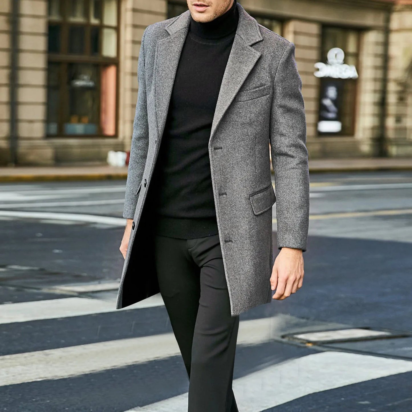 Evan Men's Overcoat | Wool-Blend, Elegant Winter Style 3