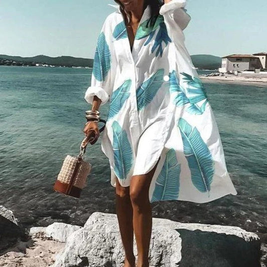 Evelyn Women's Mini Shirt Dress | Comfortable Cotton Blend, Chic Summer Style 1