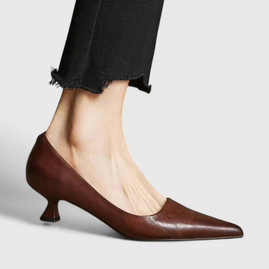 Evelyn Women's Pumps | Classic Pointed Toe, Low Heel Design 1