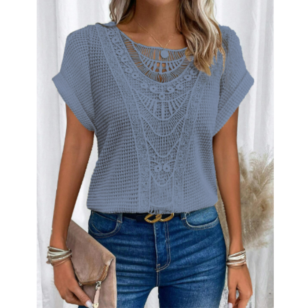 Evelyn Women's Short Sleeve Top | High-Quality Fabric, Casual 7