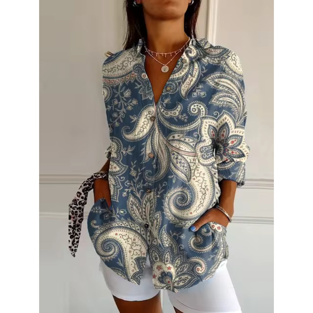 Fina Women's Blouse | Floral Print, Classic Design 3