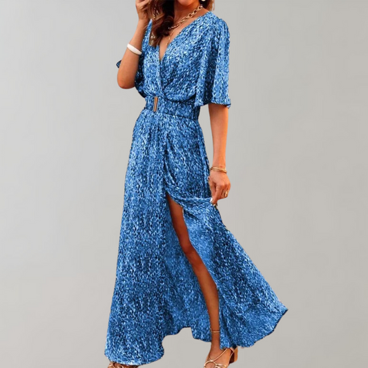 Fina Women's Maxi Dress | Wrap Neck Design, Perfect for Summer 1