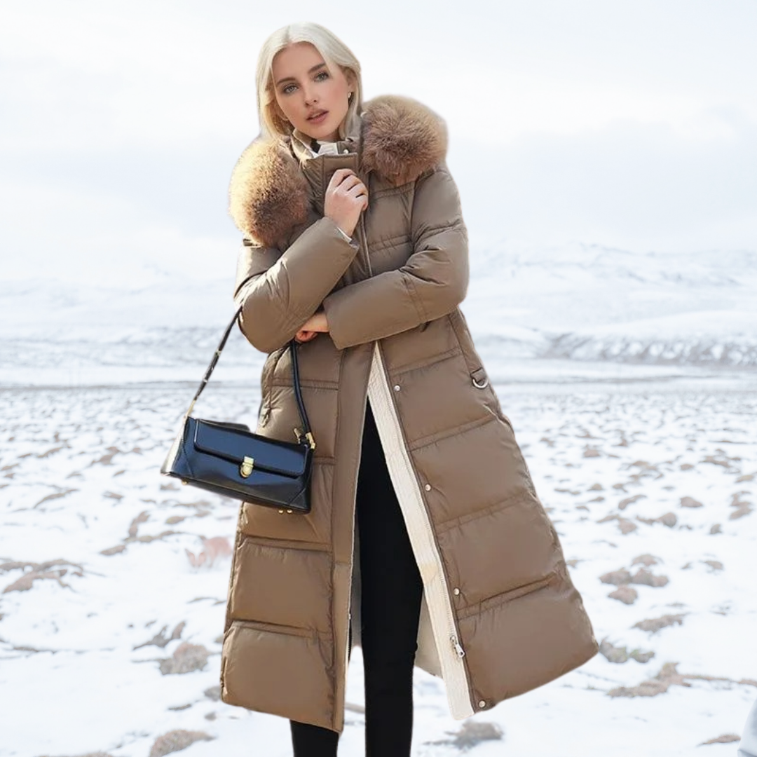 Fiona Women's Long Puffer Coat | High-Collar, Chic Winter Style 10