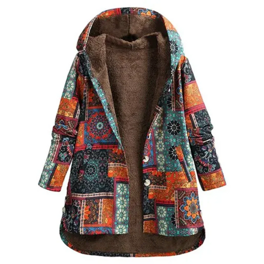 Flora Women's Winter Coat | Hooded Floral Design, Cozy & Stylish 1