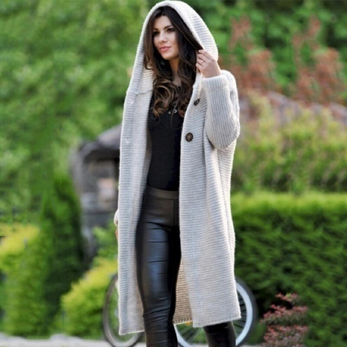 Gina Women's Long Cardigan | Cozy Hooded Design, Relaxed Fit 6