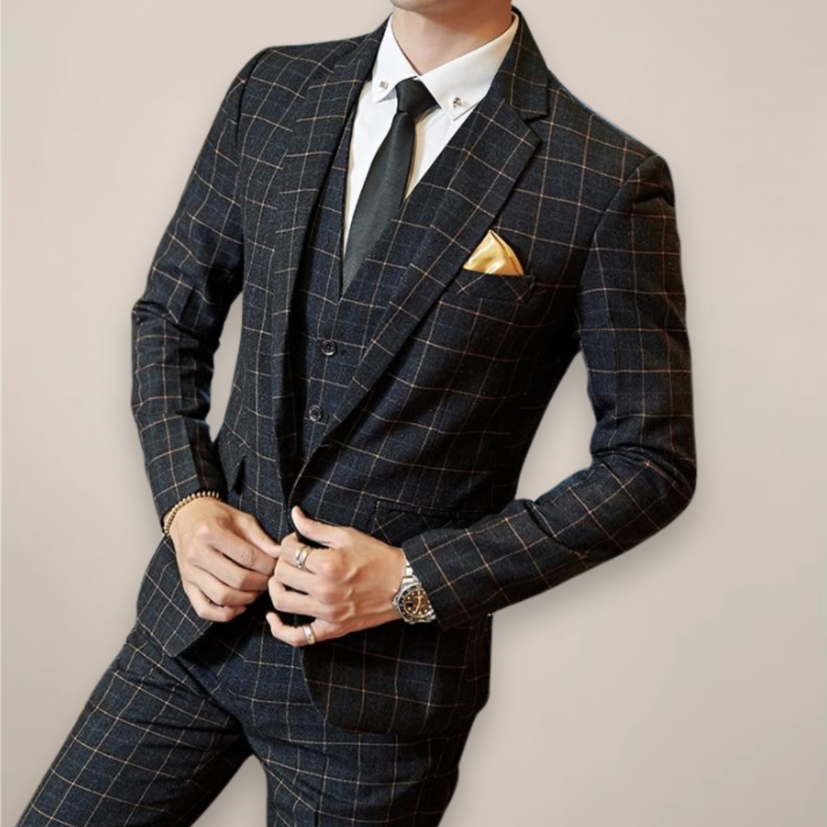 Graham Men's Suit | Stylish Plaid Three Piece Design 2