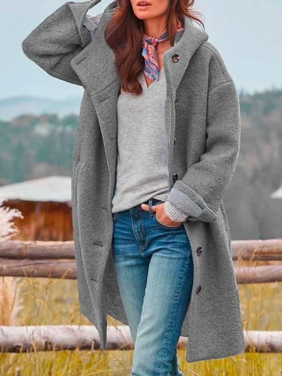 Haven Women's Coat | Fleece-Look, Hooded Mid-Length Winter Coat 4