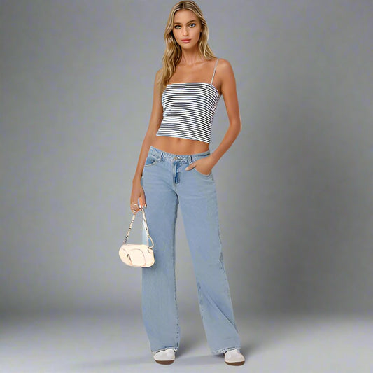 Haven Women's Low Rise Jeans | Comfortable Denim, Wide Leg Fit 1
