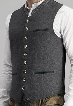Hector Men's Vest | Tailored Herringbone Design, Gray 2