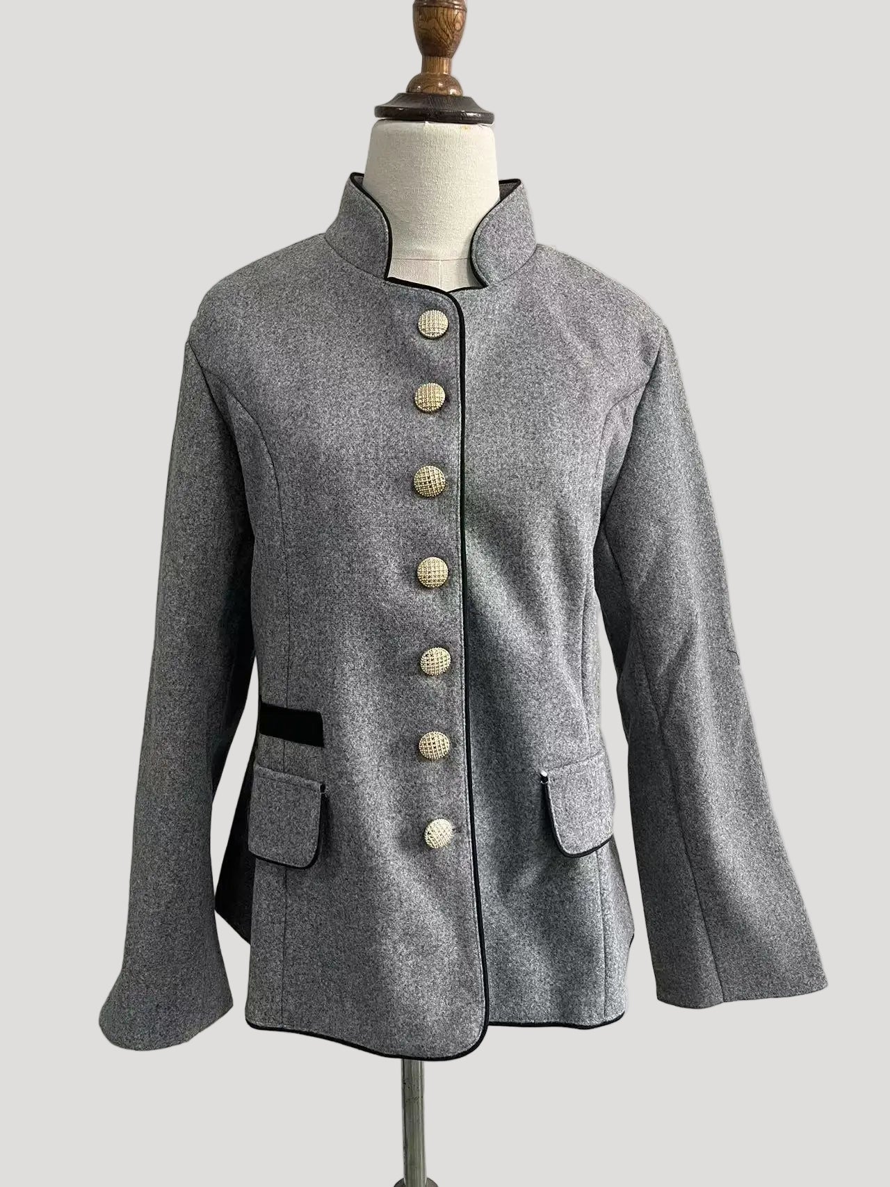 Hera Women's Wool Jacket | Modern Street Style, Multi-Button Design 8