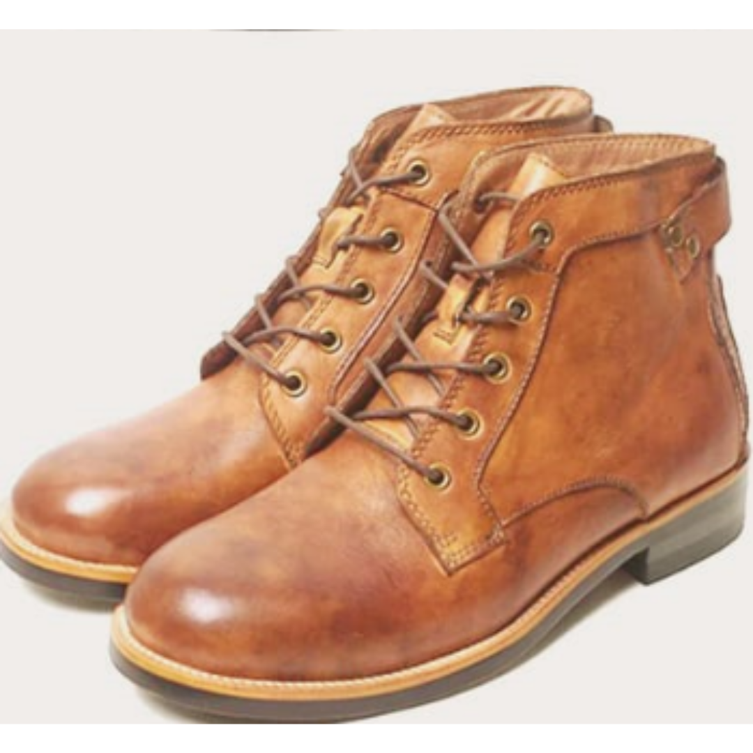 Hugh Men's Retro Lace-Up Boots | Vintage Style, Comfortable Fit 1