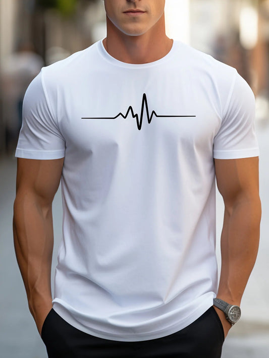 Hugo Men's T-Shirt | Heartbeat Print, Slim Fit 1