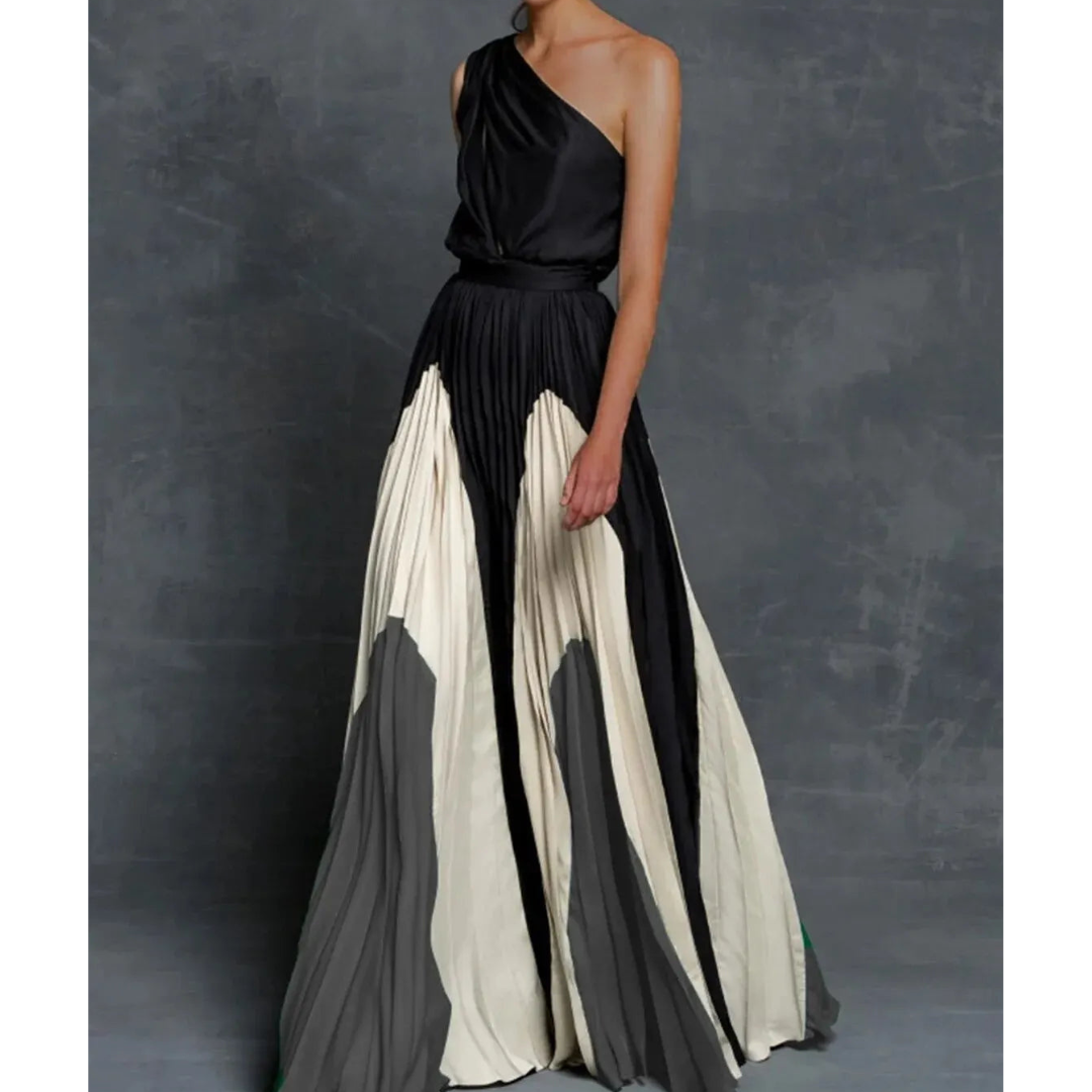 Ivy Women's Maxi Dress | One-Shoulder Pleated Elegance 2