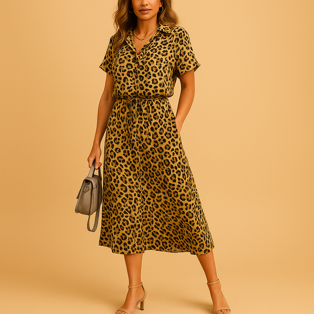 Ivy Women's Midi Dress | Elegant V-Neck, A-Line Style 8