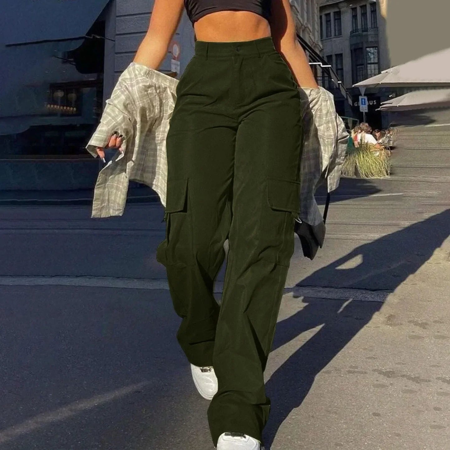 Jade Women's Cargo Trousers | High-Waist, Relaxed Fit 10