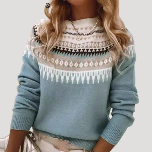 Jade Women's Sweater | Fair Isle Knit Design, Lightweight Spring Style 1