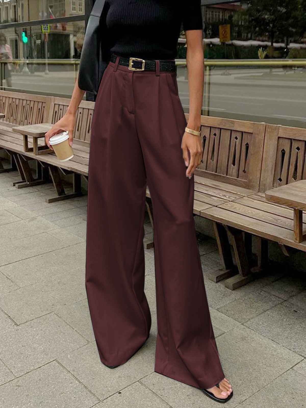 Jade Women's Trousers | Relaxed-Fit Wide Leg Design 5